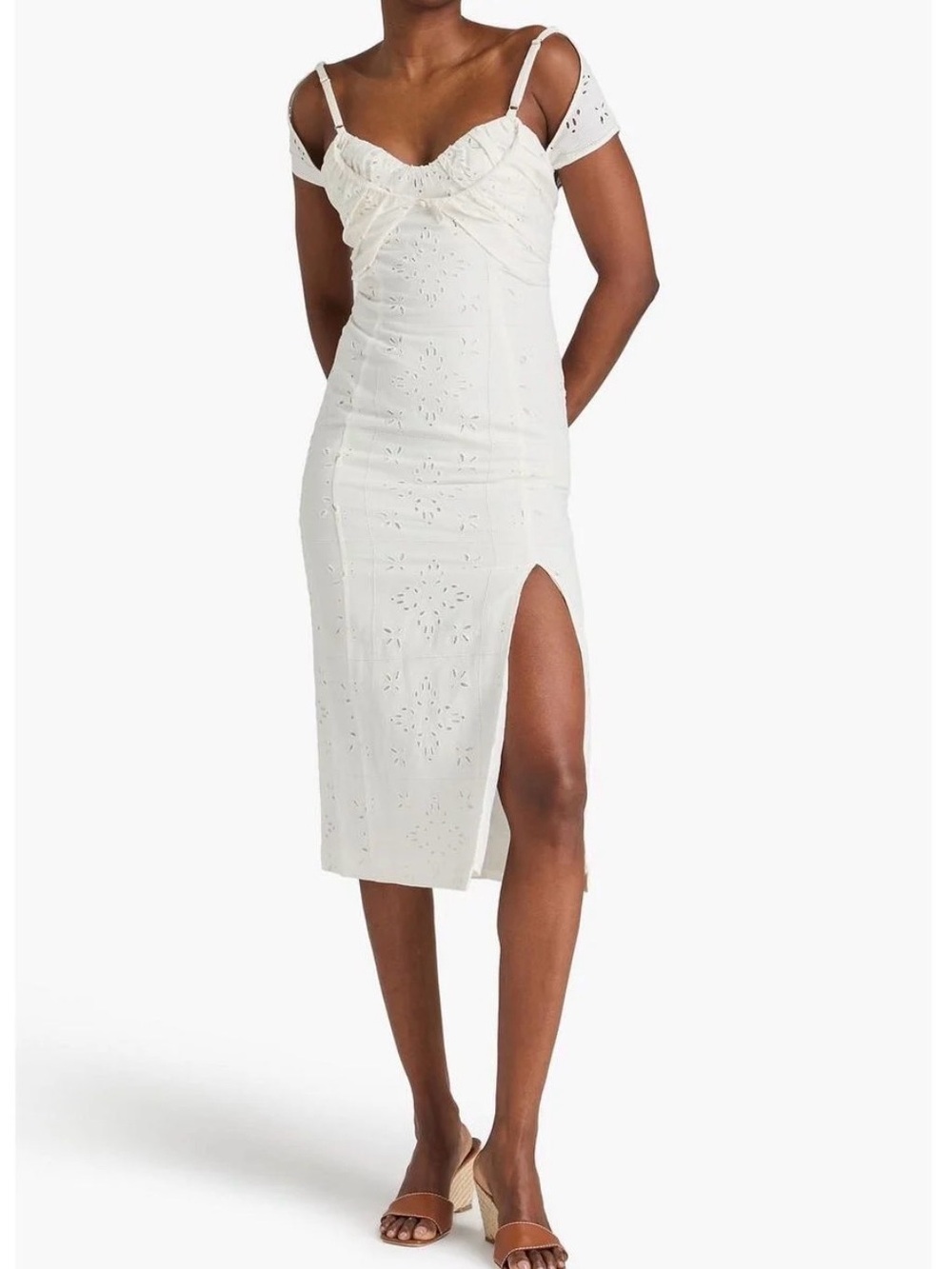 Jacquemus White Broderie Anglaise Linen-blend